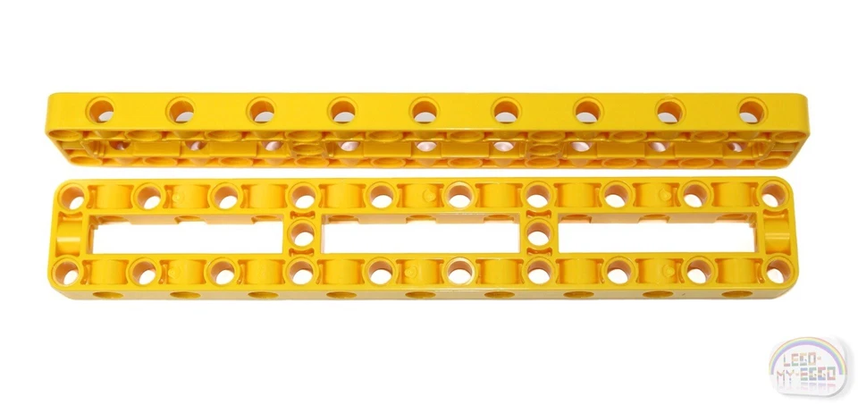 LEGO Technic - 2 Pcs, 3x19 Mod Frame - Yellow - New - (67491, EV3, Liftarm) - Image 2 of 4