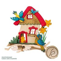 Fensterbild FrüHling Haus Mit VöGel Holz-Bastelset Bausatz, Kuhnert Hobaku 10212
