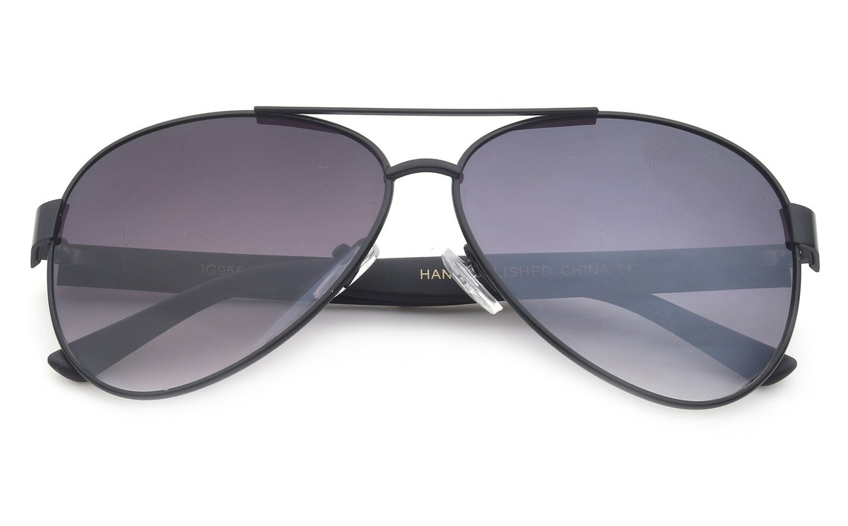 Metal Sunglasses Pilot Wrap Around UV Protection Tangle Free Aviator Hex - Amber Gold Polarized – Shady Rays  main image 2