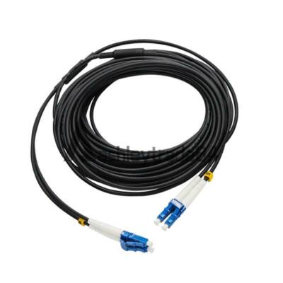 LC-LC UPC SM 9/125 5M Black Armored Fiber Cable Duplex Fiber Optic Patch Cord 