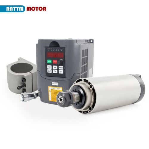 US SHIP】2.2KW 110V Air Cooled CNC Spindle Motor ER20 80MM 24000RPM+VFD+Clamp