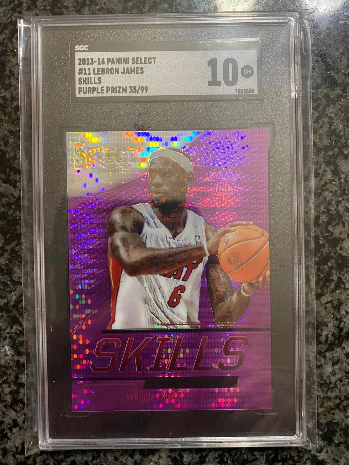 2013-14 Panini Select Purple Prizm Skills #11 LeBron James #/99 SGC 10