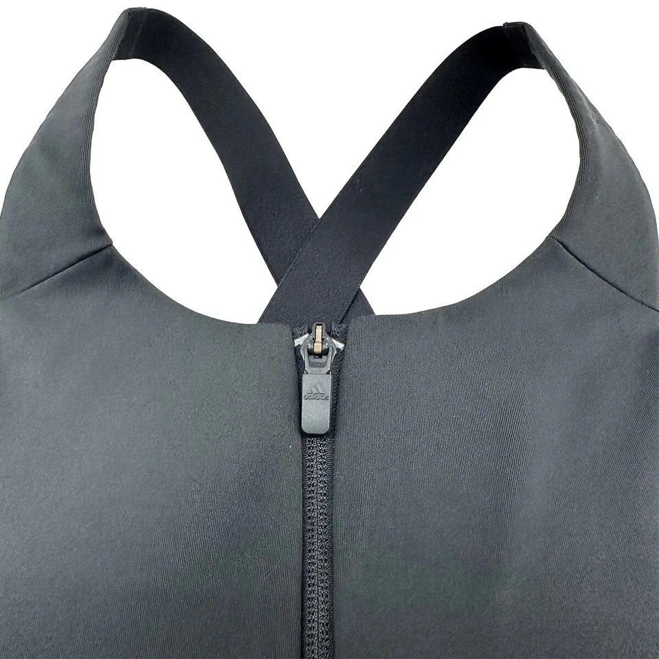 Sujetador deportivo ADIDAS Ultimate con cremallera frontal de alto impacto • Pequeño/Mediano • Negro Foto 4 de 4