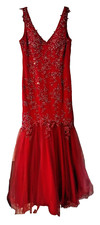 Glow Dress Youth Red Beaded Formal Long Dress Prom/Homecoming Size 12