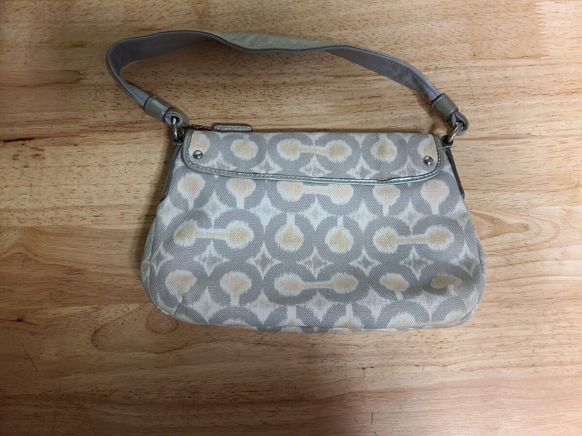 Coach Signature Op Art Ikat Top Handle Pouch Bag Purse 45376 Coach Signature Op Art Ikat Top Handle Pouch Bag Purse 45376