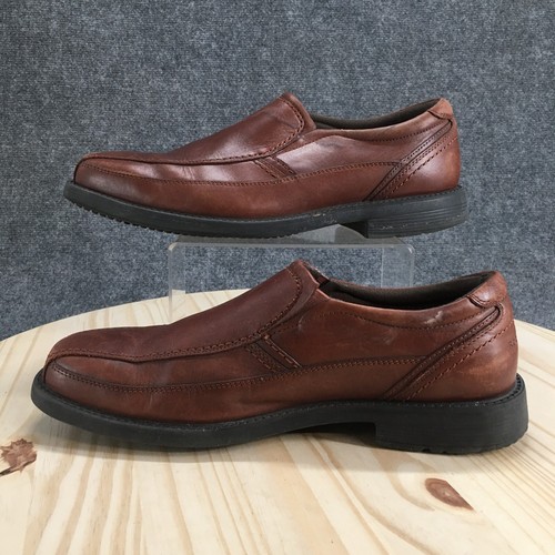 Zapatos Rockport Para Hombres 11 Mocasines Cuero Marrón Sin Cordones Puntera Cuadrada Informales A13021 - Imagen 2 de 17