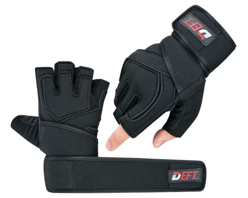 Padded Workout Gloves for Men gym Weight Lifting Gloves with Wrist Wrap Support - Picture 1 of 11