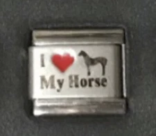 I red heart love My Horse Wholesale ITALIAN CHARM Link 9MM K37
