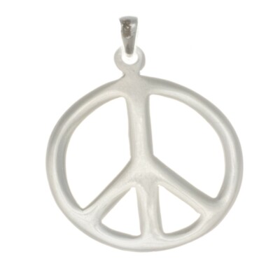 Peace Zeichen Anhänger 925 Silber massiv 2,8 cm Durchmesser