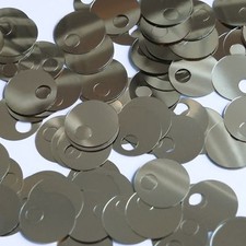 Large Hole Round Sequin 20mm Light Gold Metallic Couture paillettes. Made in USA