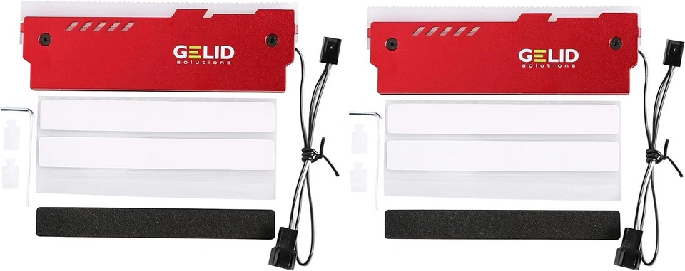 Gelid Lumen RGB RAM Red Memory Coolers for 2 x Ram via 3 Pin Header 2 Pack - Image 3 of 4