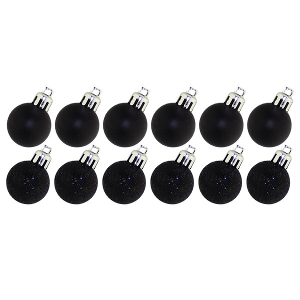 Weihnachten Schwarze 12Er Pack 30Mm Kugeln Glitzer / Schlichte Dekorationen-image