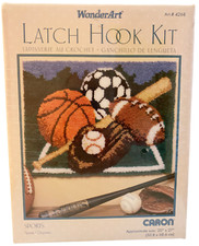 Wonder Art SPORTS 4268 Latch Hook Kit 20" x 27" Rug Canvas New Sealed