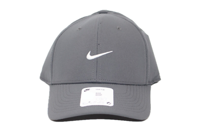 Nike Dri Fit Rise Club Hat Unisex L/XL Adult Gray White Swoosh Cap