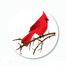 Red Cardinal Stickers Favors Scrapbook Stickers Envelope Seals Self Stick Labels
