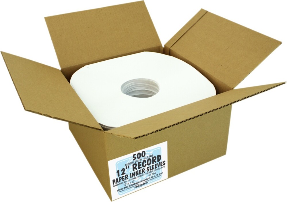 (500) 12” LP Vinyl Record Inner Sleeves - ARCHIVAL White Heavyweight Paper 12IW