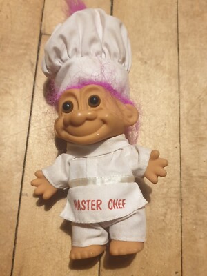 Vintage 90er Russ rosa Haare MASTER CHEF Troll Puppe-KOSTENLOSER VERSAND