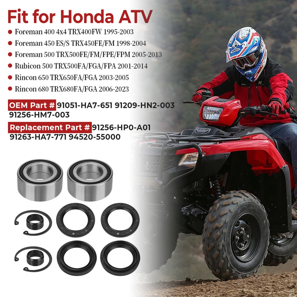 Front Wheel Bearings Seals Kit for Honda TRX500FA/FGA/FPA Foreman Rubicon 500 - Image 2 of 4