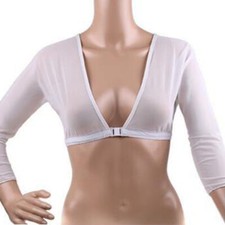 Women Mesh Sheer Crop Top Long Sleeve T-Shirt Tops See Through Blouse"