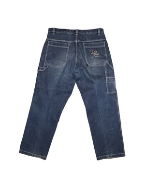 FUBU Jeans Baggy Denim Carpenter Embroidered 90s Vintage Y2k Mens 