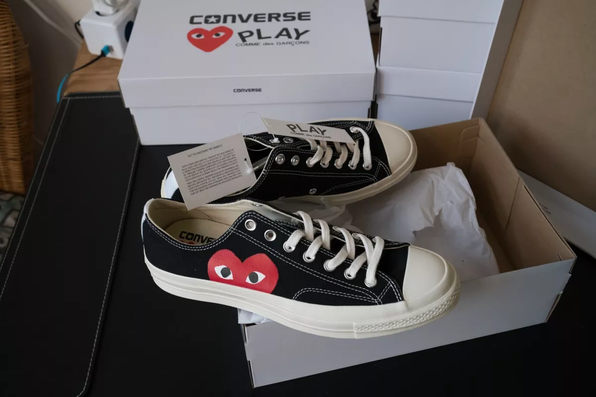 CONVERSE PLAY COMME GARCONS / SIZE UK 10 EUR 44 CHUCK 70 BLACK | eBay