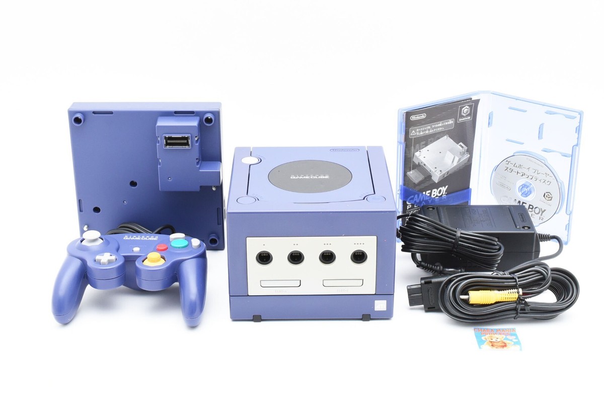 Nintendo GameCube Console Controller Violet Purple w/Gameboy