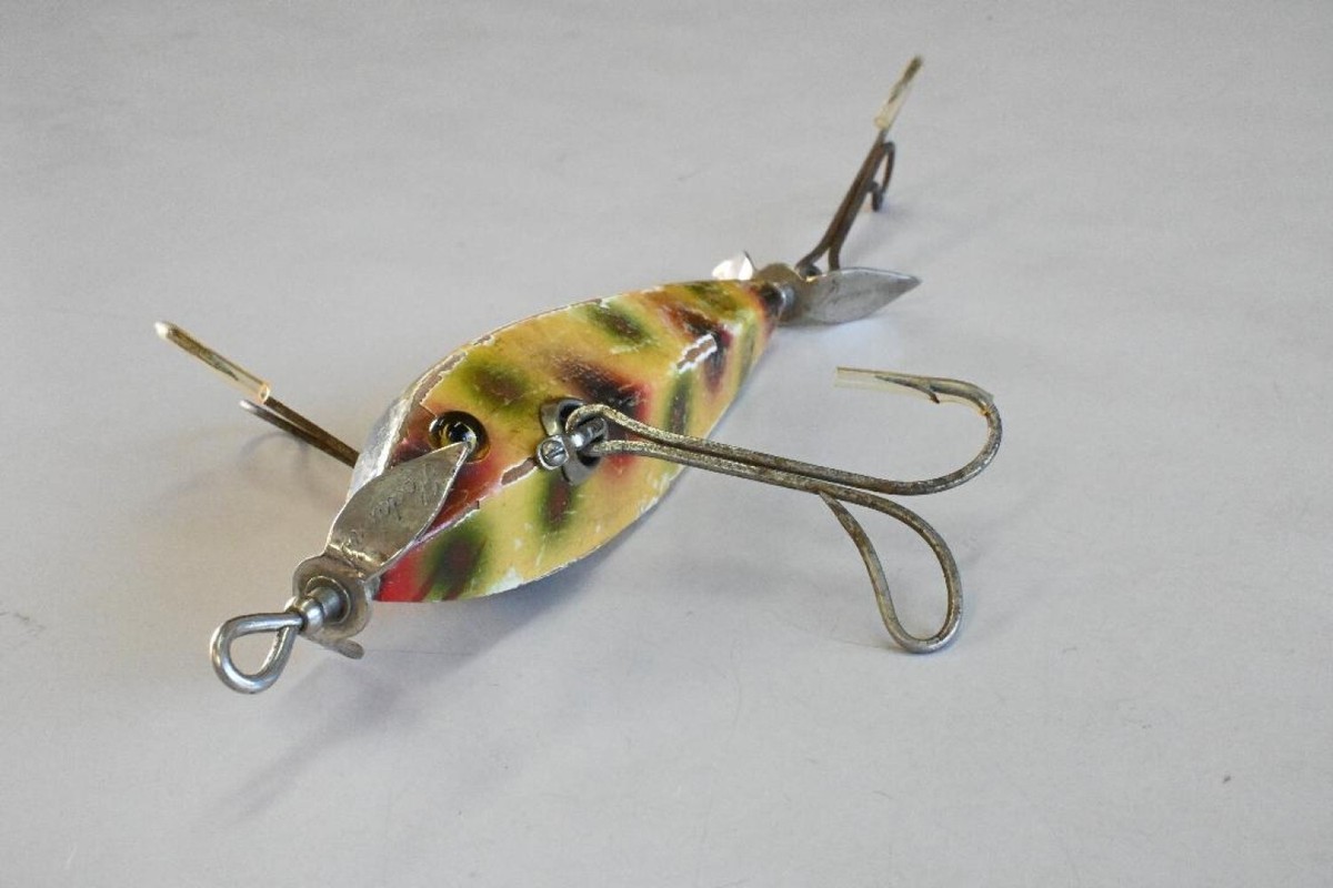 ルアー・フライ HEDDON #1500 DUMMY DOUBLE HEDDON 1500 DUMMY DOUBLE Minnow Wood 1910's Old Lure USED
