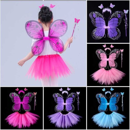 2-8year Children Costume Props Butterfly Skirt Suit  Halloween Day - Picture 1 of 25