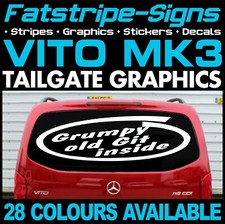 to fit MERCEDES VITO GRUMPY OLD GIT INSIDE FUNNY CAMPER VAN STICKERS GRAPHICS