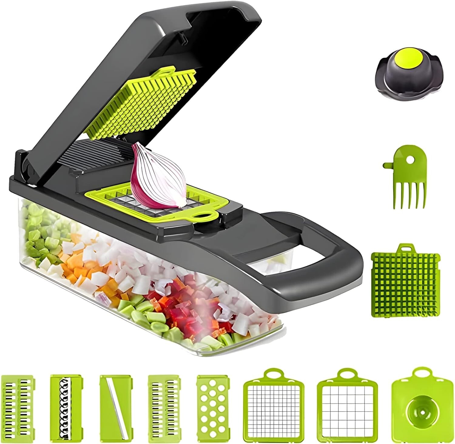Vegetable Chopper, Multifunctional 14-in-1 Food Chopper, Potato Chopper, Vegetab