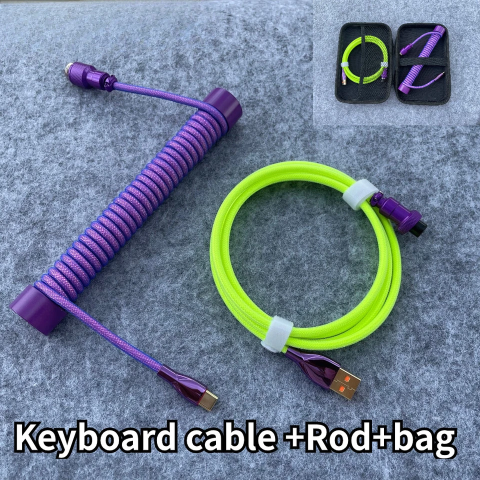 Coiled Cable for Gaming Keyboard Double-Sleeved Wire with Connector Charging New - Image 4 of 4