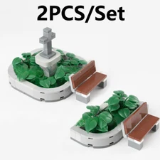 MOC PDF Paper Instructions Custom Street View Flower Bed Baseplate City DIY Set