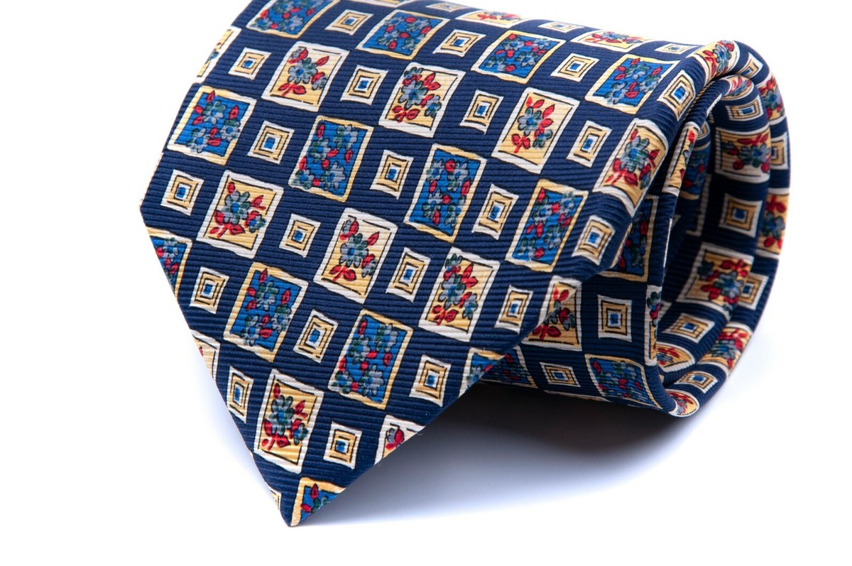 BAR BALLY ネクタイ Men's Vintage Luxury BALLY Flower Motif 100% Premium Silk