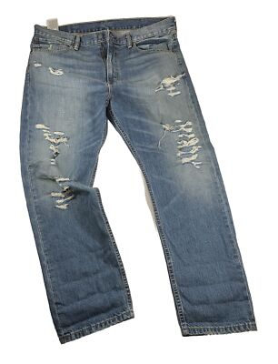 Levis Distressed Jeans 522 Mens Size 38x30 Blue Original Riveted Mexico  Preowned