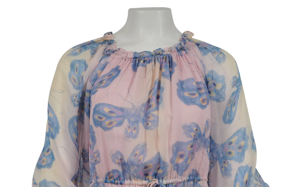 Vestido Camila Diane Von Furstenberg Mujer Talla 6 Rosa Hombro Descubierto Gasa Seda Foto 3 de 4