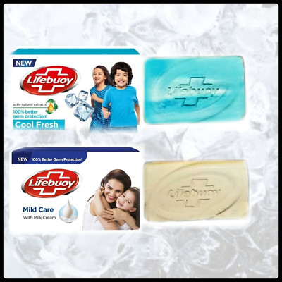 Lifebuoy soap pack of 2 Milk cream , Cool fresh 100g Bathing New germ care free