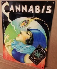 Cannabis for life marijuana ad decorative steel sign reproduction