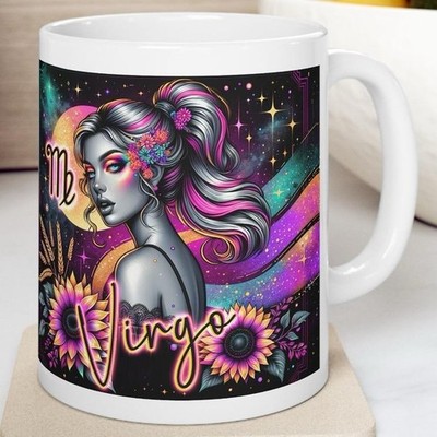 Jungfrau Sternzeichen Astrologie Tasse 11 Unzen Keramik Kaffeetasse Geschenk süß lustig