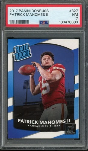 2017 DONRUSS #327 PATRICK MAHOMES II PSA 7 ROOKIE PAPER QB CHEIFS