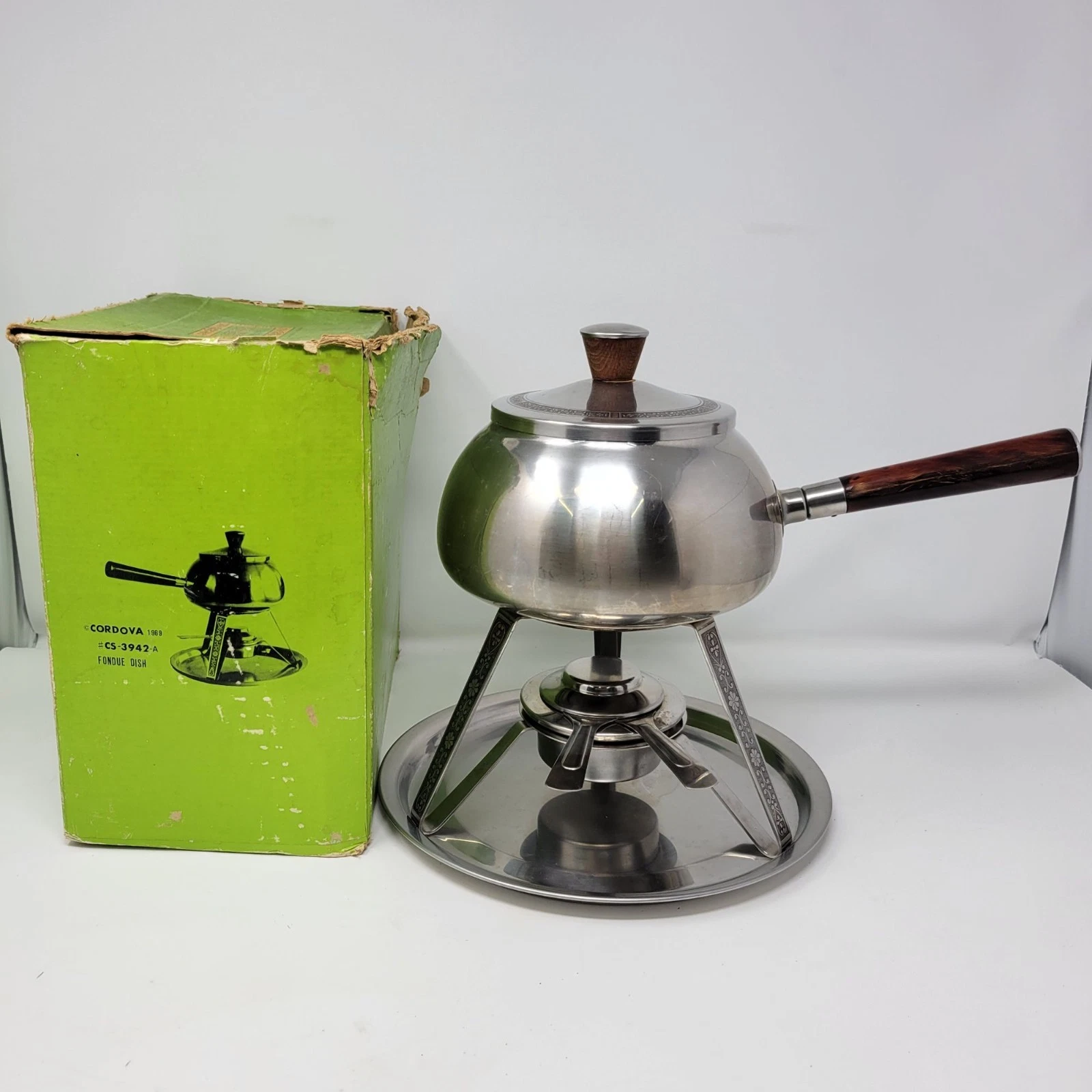 Cordova Holloware 1969 Stainless Steel Fondue Dish Set With Box No Forks
Opens in a new window or ta