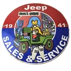 Vintage Jeep Garage Porcelain Sign - Looney Tunes Sales Service Sign
