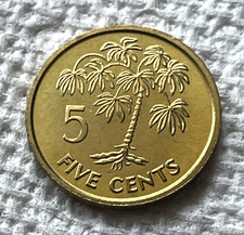 1995 Seychelles 5 cents Coin Africa Tapioca Plant Wildlife