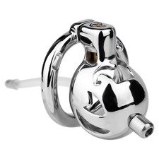 Male Long Chastity Cage Stainless Steel Ring with Belt Lock Ring Device for Men