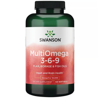 Multiomega 3-6-9 (Leinsamen, Borretsch & Fisch) 120 Weichkapseln Swanson Hea