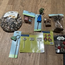 19 Pieces Accessories Fairy Hollow Garden Signs Herbal Pots Lady Bugs MORE New