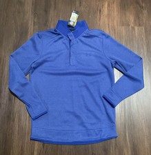 Under Armour Sweater Mens Med Blue Fleece Storm Snap Mock Golf ColdGear 1329832