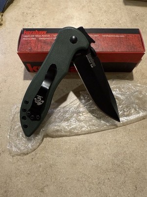KERSHAW  KNIFE 6074OLBLK CQC-5K DESIGNED BY EMERSON OLIVE DRAB CLIP POINT BLADE