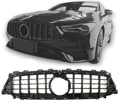 Kühlergrill Grill für Mercedes CLA C118 W118 X118 Facelift Panamericana SCHWARZ