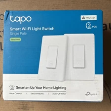 2 Pack TP-Link Tapo Matter Smart Light Switch Voice Control w/Siri, Alexa & Goog