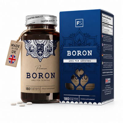 Bor 3mg Ergänzung | 180 vegane Tabletten | Premium | Für gesunde Gelenke + Knochen